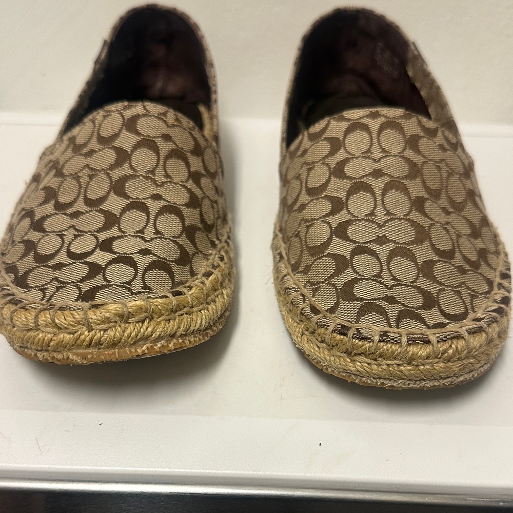 Coach signature jacquard espadrille flats. Brown Espadrille, Soft padded in sole - Picture 8 of 10